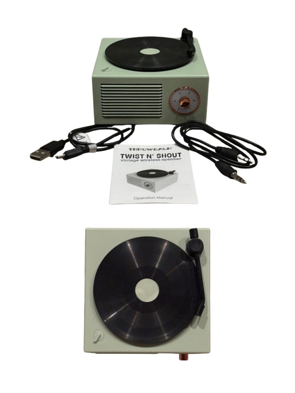 Throwback TWIST N’ SHOUT Vintage Wireless Speaker - Mint Green